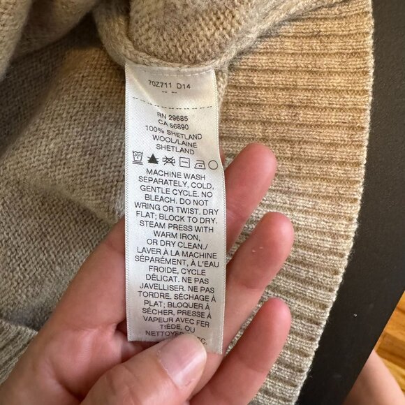 Vintage 90s Pendleton Washable Shetland Wool Cream Pullover Sweater, Size Large - Picture 4 of 7